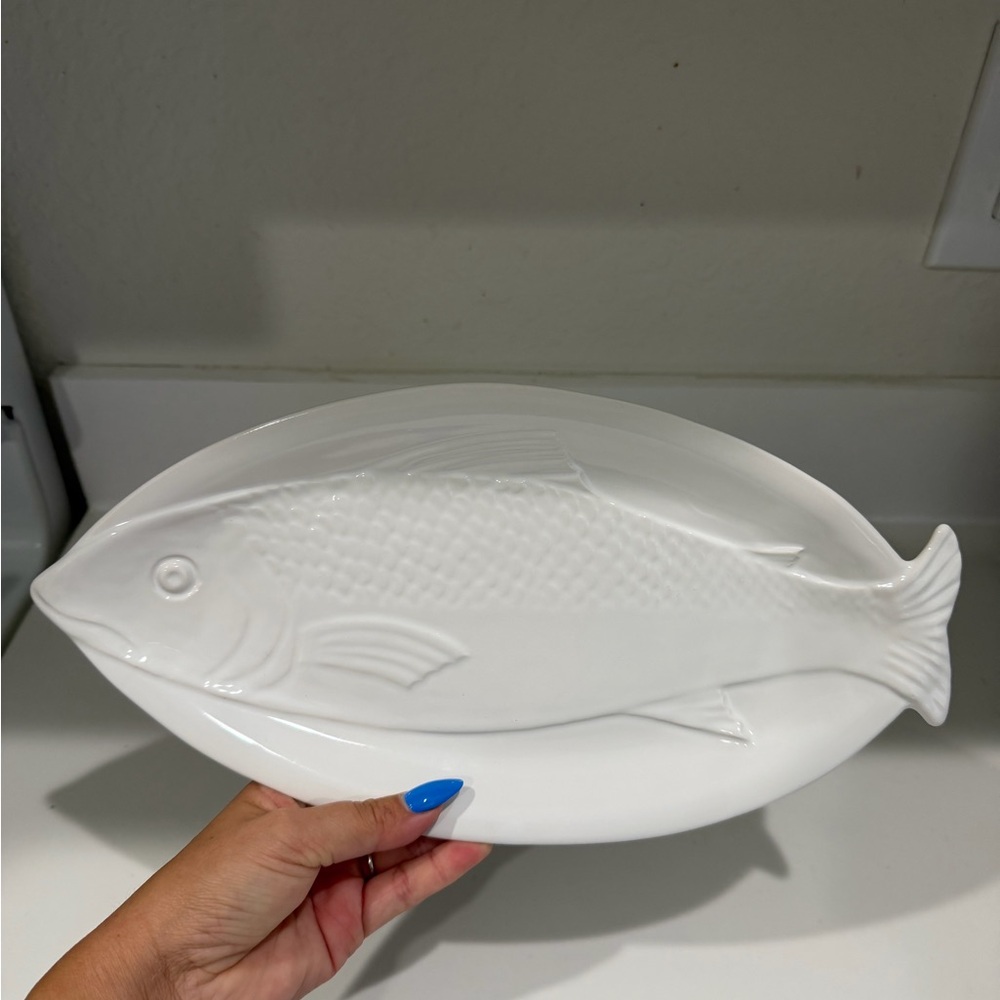Dansk Ivory Fish-Shaped Ceramic Dish